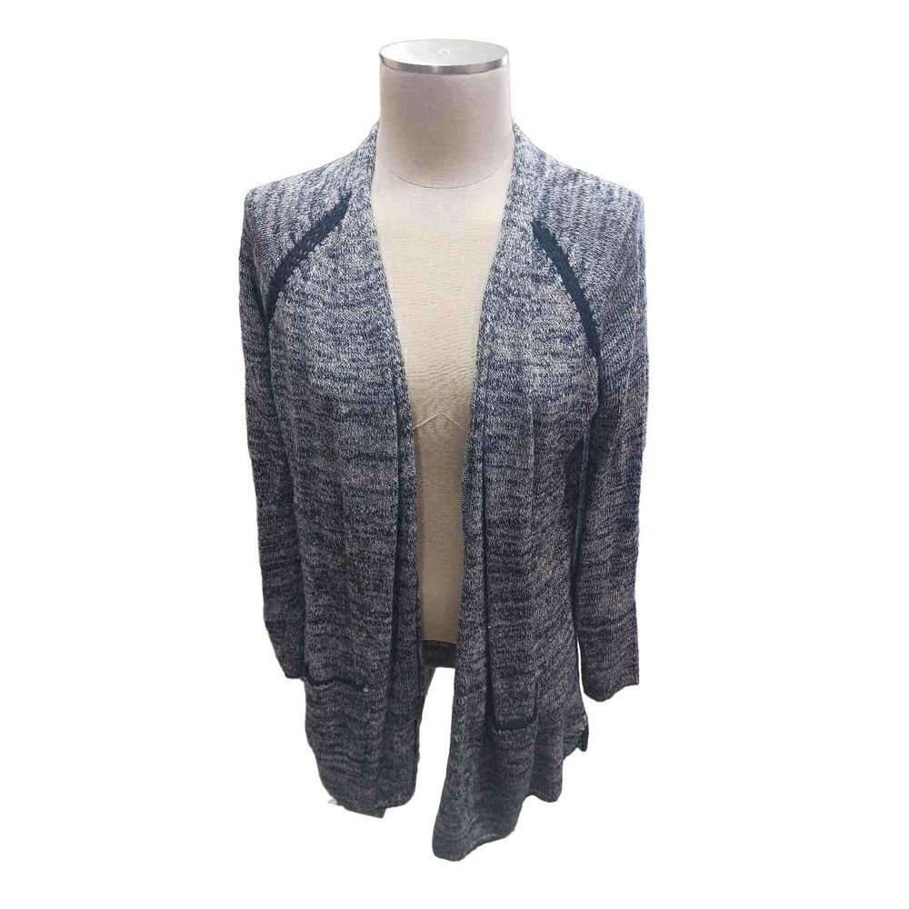 Linen knit open front cardigan